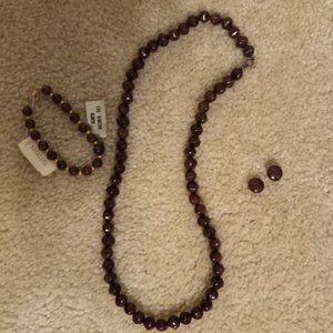 Vintage Mona So genuine stone matching set  (bracelet, necklace, and earrings)